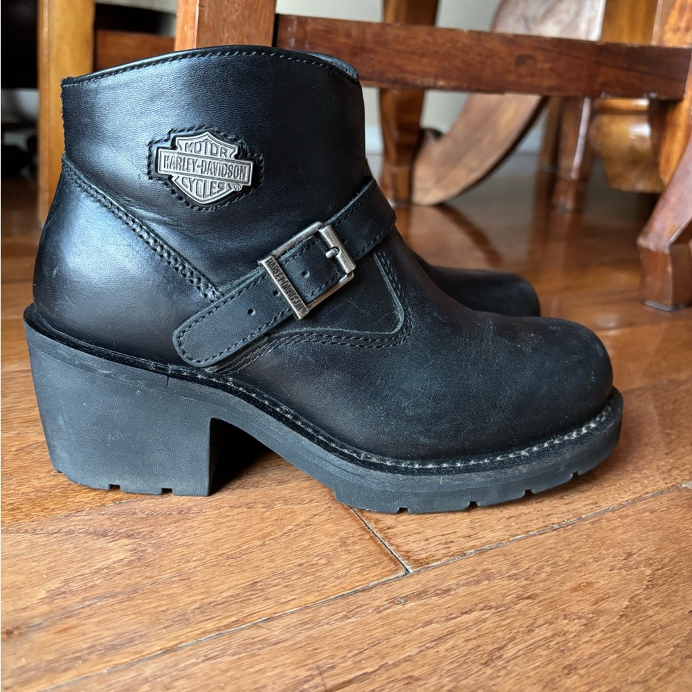 Harley-Davidson Women's Black Leather Moto Boots